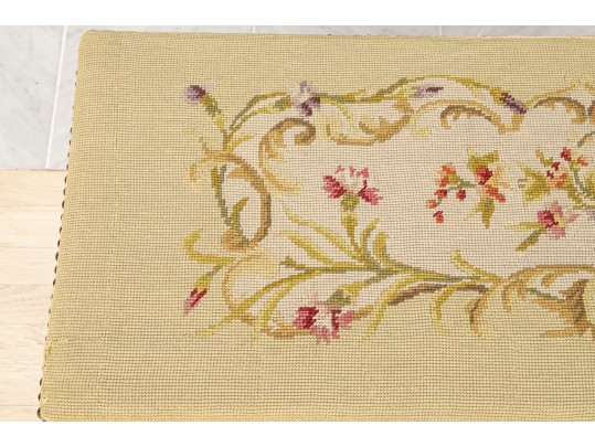 Needlepoint Covered Piano Bench