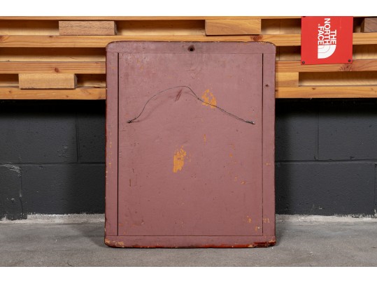 Original Warren Kimble (Vermont) Folk Art Oil Painting On Reclaimed Wood Titled Rooster Facing East