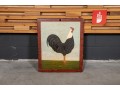 Original Warren Kimble (Vermont) Folk Art Oil Painting On Reclaimed Wood Titled Rooster Facing East