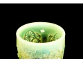 Uranium Glass Goblets In L. Wright Daisy & Button And Adams Wildflower Patterns