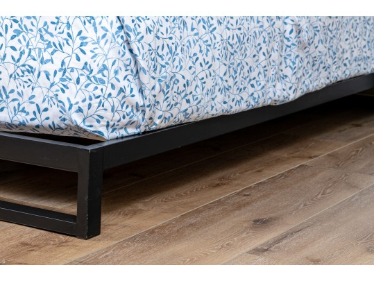Contemporary Black Metal Platform Bed