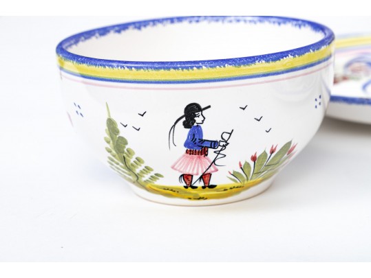 Assorted Collection Of Quimper Polychromatic Ceramic Wares