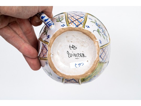 Fine Collection Of 4 Quimper Ceramic Wares, Late 19th C. To Early 20th C.