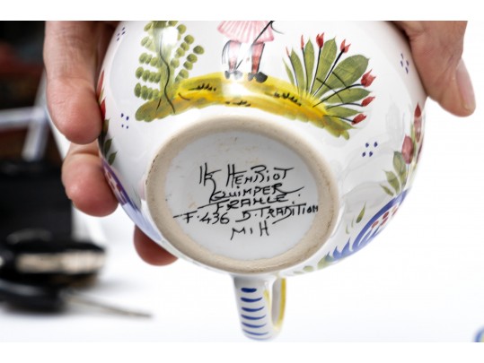 Assorted Collection Of Quimper Polychromatic Ceramic Wares