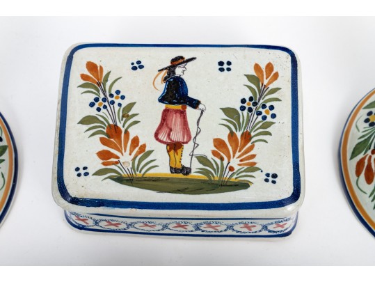 Delightful Collection Of Quimper Ceramic Table Wares, 19th - 20th C.
