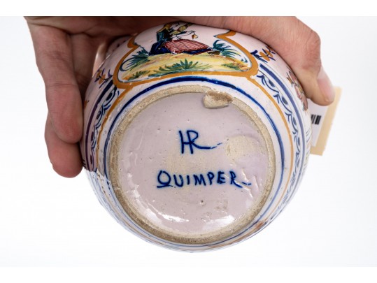 Fine Collection Of 4 Quimper Ceramic Wares, Late 19th C. To Early 20th C.