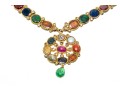 18k Yellow Gold Majestic Reversible Navaratna Necklace