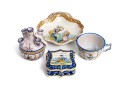 Fine Collection Of 4 Quimper Ceramic Wares, Late 19th C. To Early 20th C.