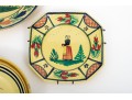 Fine Collection Of 4 HB Quimper, Yellow Ground, Ceramic Dishes