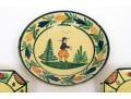 Fine Collection Of 4 HB Quimper, Yellow Ground, Ceramic Dishes