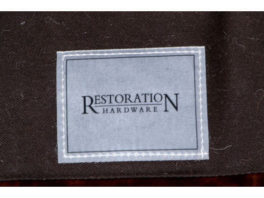 Restoration Hardware Brown L Shaped Distressed Leather Sectional Sofa
