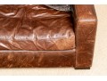 Restoration Hardware Brown L Shaped Distressed Leather Sectional Sofa