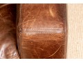 Restoration Hardware Brown L Shaped Distressed Leather Sectional Sofa