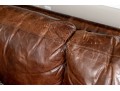 Restoration Hardware Brown L Shaped Distressed Leather Sectional Sofa