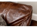 Restoration Hardware Brown L Shaped Distressed Leather Sectional Sofa
