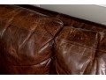 Restoration Hardware Brown L Shaped Distressed Leather Sectional Sofa