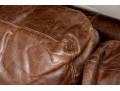 Restoration Hardware Brown L Shaped Distressed Leather Sectional Sofa