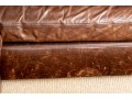 Restoration Hardware Brown L Shaped Distressed Leather Sectional Sofa