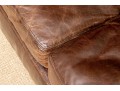 Restoration Hardware Brown L Shaped Distressed Leather Sectional Sofa