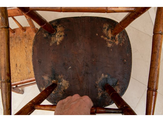 Two Antique Paint Decorated Side Chairs