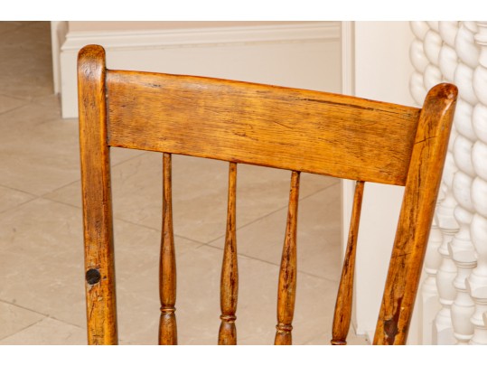 Two Antique Paint Decorated Side Chairs