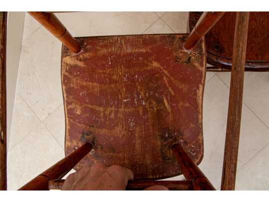 Two Antique Paint Decorated Side Chairs