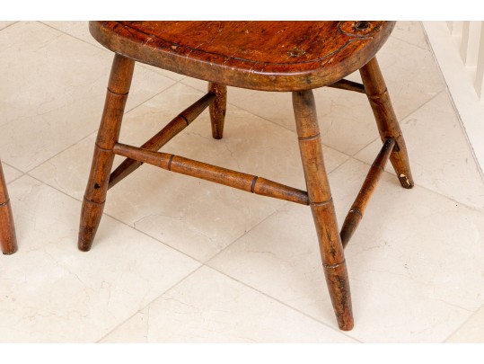 Two Antique Paint Decorated Side Chairs