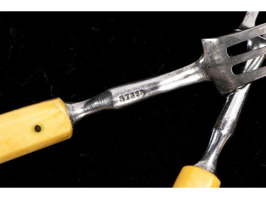 19th C. Wm. Brooks Sheffield Bone Handled Fish Set