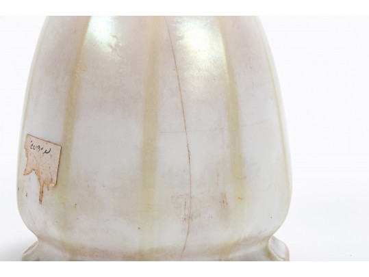 Antique White Steuben Iridescent Glass Shade