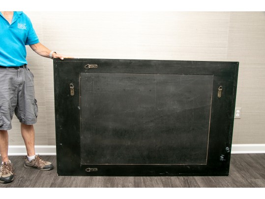 Silvery Gilt Segmented & Beveled Wall Mirror