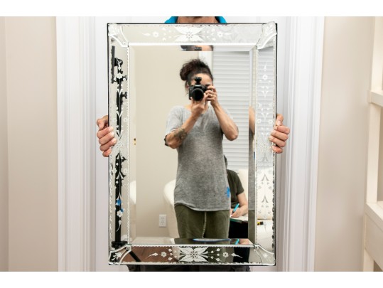 Decorative Reverse Etching Venetian Style Mirror