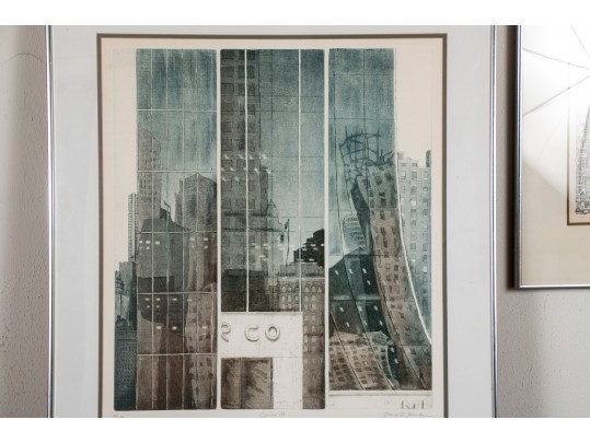 Diana E. Birnbaum, Dry Point Colored Etching, 