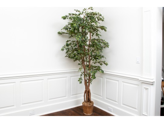 Tall Faux Potted Ficus Tree
