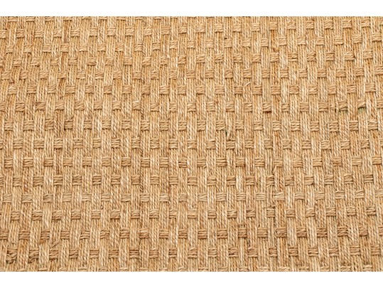 Seagrass Area Rug With Pink Cotton Twill Border, 108
