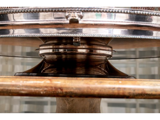 Massive Sheffield Silver Plate Lazy Susan Server