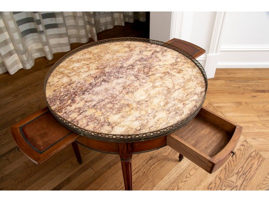 Regency Round Marble Top Side Table