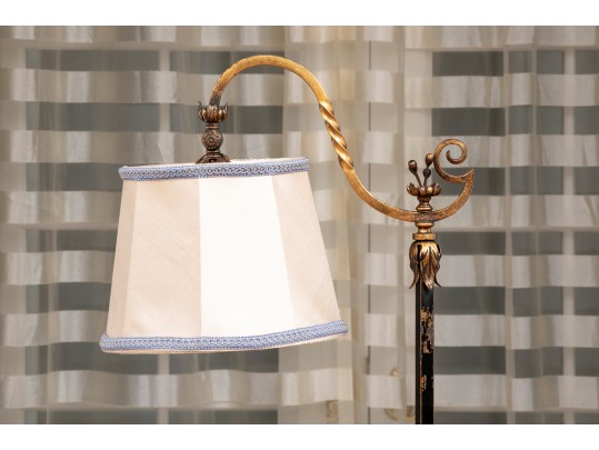 Vintage Patinated Wrought Iron Reading Lamp