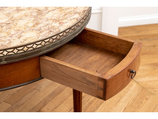 Regency Round Marble Top Side Table