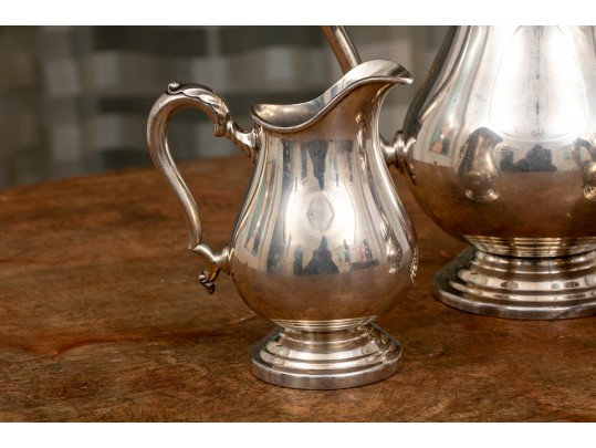International Silver Georgian Castle Coffee Pot, Creamer And Sugar