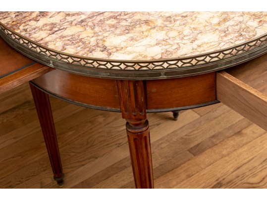 Regency Round Marble Top Side Table