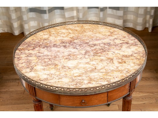 Regency Round Marble Top Side Table