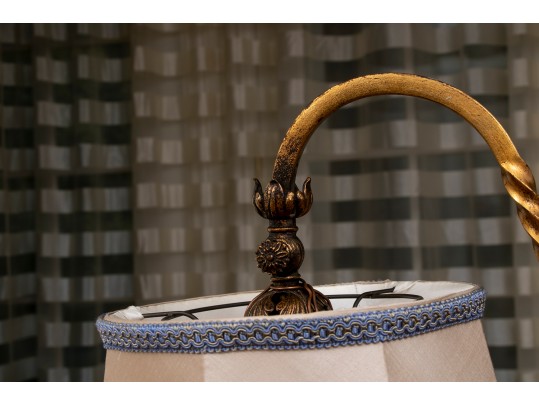 Vintage Patinated Wrought Iron Reading Lamp