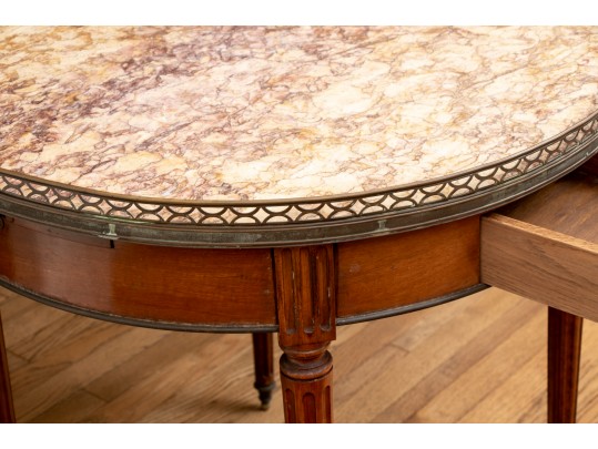 Regency Round Marble Top Side Table