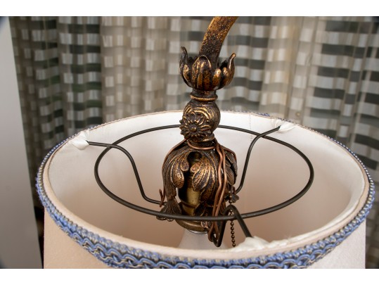Vintage Patinated Wrought Iron Reading Lamp