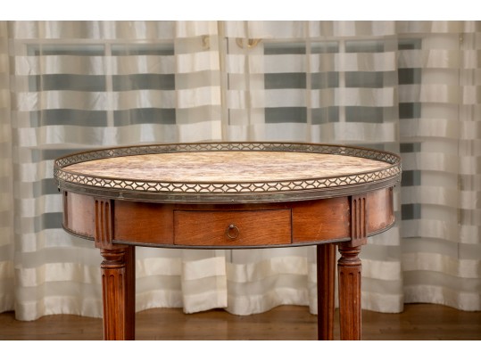 Regency Round Marble Top Side Table