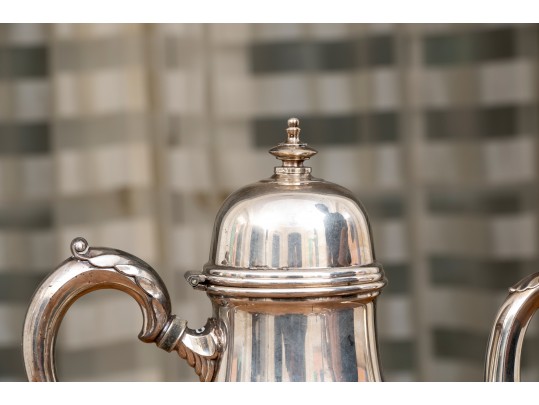 International Silver Georgian Castle Coffee Pot, Creamer And Sugar