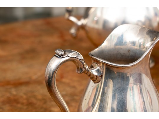 International Silver Georgian Castle Coffee Pot, Creamer And Sugar