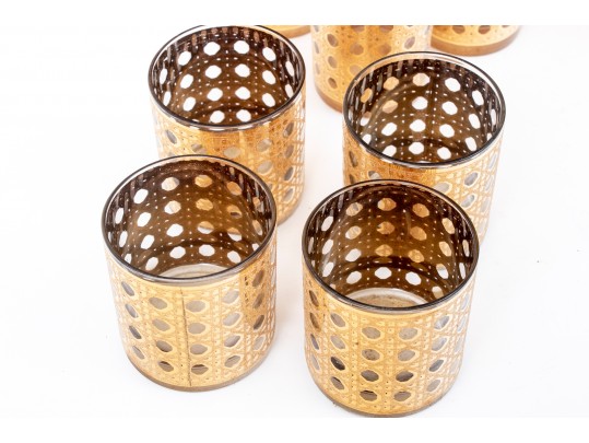  Set Of Vintage Glasses Patio Rose By Georges Briard