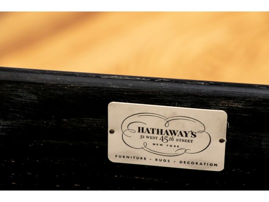Hathaway's Ebonized Chinoiserie Side Table With Glass Top