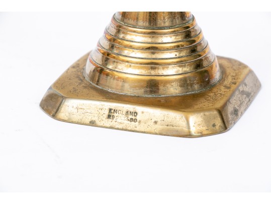 Pair Of 19th English Century Brass Candlesticks